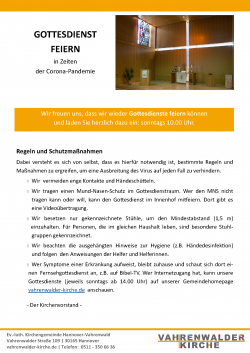 Einladung zum Gottesdienst